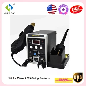 Soldering Iron 700W, Hot Air Gun Desoldering Rework Digital Solder Station 110V - Picture 1 of 12