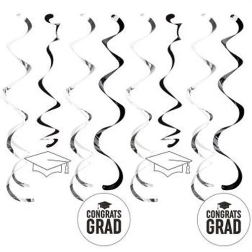 Paquete de 8 colgantes blancos de lujo para graduación decoraciones de fiesta de grado de 7" y 5" Foto 1 de 1