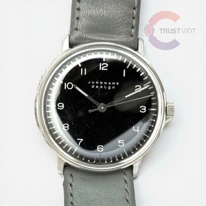 Junghans Max Bill 27/3702 Black Dial Hand-Wound Unisex Watch Used - Picture 1 of 10