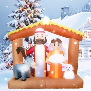 Belén Inflable Navidad 6FT 2025 NUEVO LED Decoración Exterior - Imagen 1 de 8