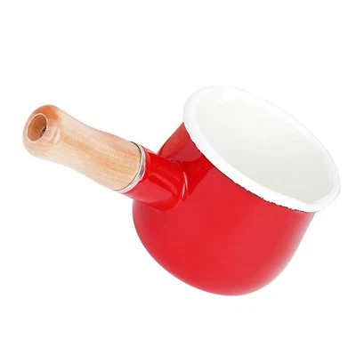  Emailletopf Emaille. Pfanne Emaillemilchwärmer Emaille-Kochgeschirr - Bild 1 von 4