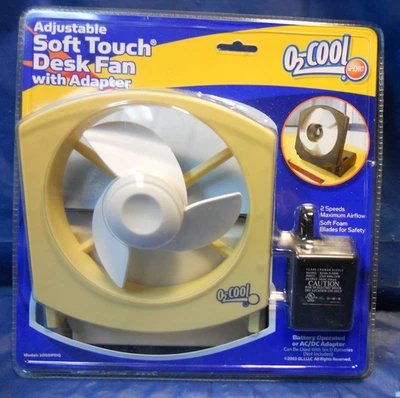 NUEVO, 02COOL SPORT, Ventilador de Escritorio Tacto Suave Ajustable con Adaptador Modelo 1050PDQ Foto 1 de 4