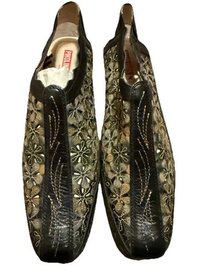Pikolinos Zapatos Mujer 9.5 Romana Boho Cuero Flor Recorte Tacón 40 Sandalias Foto 1 de 4