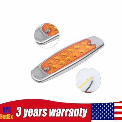 20 PCS 12-LED Amber Side Marker Light Clearance Truck Trailer For Peterbilt 12V - Image 1 of 4