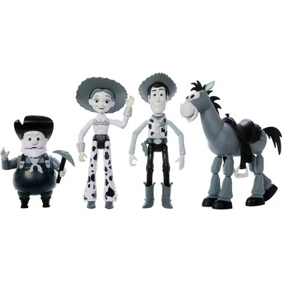 Figuras de acción Toy Story 7 pulgadas blanco y negro Woody Jessie Bullseye Pete Foto 1 de 4