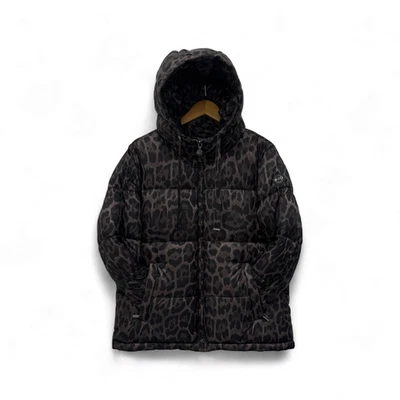 Michael Kors 女式连帽豹纹松饼外套 M427012A56 木炭 - 全新 带 TAGS — 第 1/4 张图片