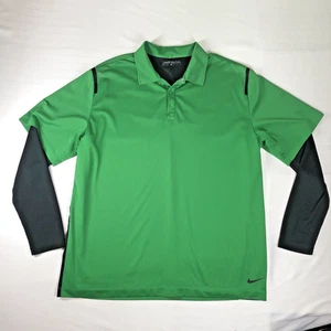 Nike Golf Dri-Fit Double Layer Poloshirt Herren Gr. XL Grün/Schwarz Langarm - Bild 1 von 16
