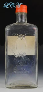 Large OWL DRUG bottle w/ "CONTINUED USE may lead to MENTAL DERANGEMENT" label - Picture 1 of 4