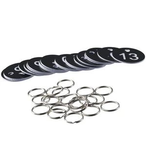 20 Pack 1-20 Numbers Tags Black Numbered Keychains Teacher House Lockers Office - Picture 1 of 10