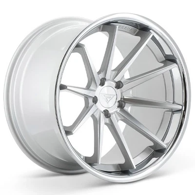 F19x8.5/R19x9.5"Staggered Ferrada Wheels FR4 Silver Machined with Chrome (S03) Foto 1 de 4