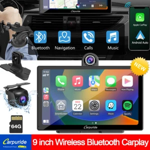 Carpuride Apple Carplay y Android Auto 9" Bluetooth Coche Estéreo Radio Dash Cam - Imagen 1 de 14