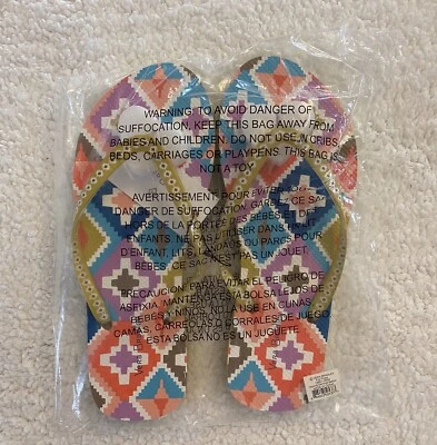 Vera Bradley Women's Flip Flop Medium (7-8) Hacienda Diamonds NWT - Image 1 of 4