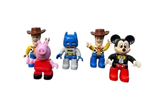 Lot of 5 Lego Duplo Mini Figures Woody Mickey Mouse Pepa Pig Batman - Picture 1 of 2