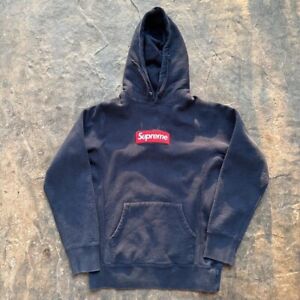 Supreme box logo hoodie Navy (Red On Navy) fw16 Small