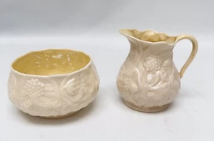 Belleek Irish China SERENITY Floral Open Sugar and Creamer Set Green Mark - Picture 1 of 4