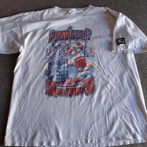 Vintage Detroit Redwings Stanley Cup Champions 1998 Shirt Size L Starter NHL Cover