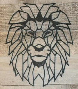 Lion Geometric 2D Wall Decor 3D Printed Wall Art Minimalist Line Art Animal Head - Picture 1 of 11