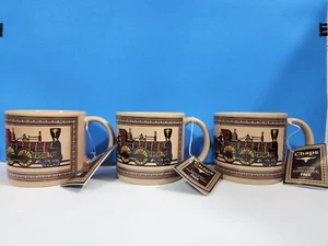 Vintage CHAPS tazza caffè locomotiva a vapore treno set di 3 made in Japan 10 oz - Foto 1 di 7