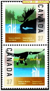 SET FRANCOBOLLI CANADA 1988 CANADIAN WILDLIFE DUCK & ALCE COME NUOVI 74 CENT MNH - Foto 1 di 2