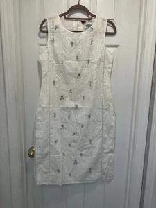 W For Woman White Floral 100% Cotton Dress India Size 10 Approx Size S - M - Picture 1 of 16