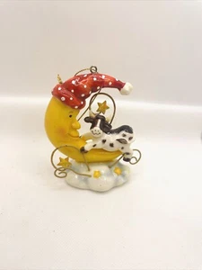 Ornamento natalizio filastrocca filastrocca San Nicola quadrato "Mucca che salta sulla luna" - Foto 1 di 5