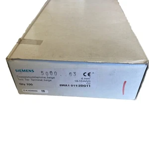 Siemens 8WA1011-2DG11 Doppelstockklemme both Sides 2pol. Beige, 0 1/4in, Gr.4 - Picture 1 of 2