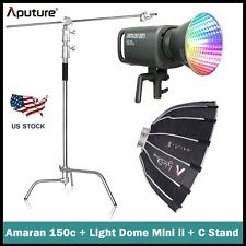 Aputure Amaran 150c Rgbww Led Video Light 150W + Light Dome Mini+ 10.8ft C Stand
