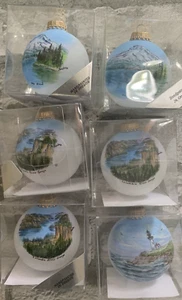 6 Christmas Krebs hand painted scenic Western United States ornaments Souvenir - Picture 1 of 24