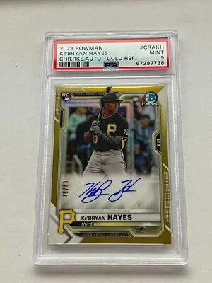 2021 Bowman Chrome CRA-KH Ke'Bryan Hayes RC Gold Refractor Auto /50 - Image 1 of 2