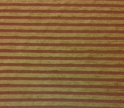 KASLEN CHENILLE STRIPE DESERT NATURAL RUST HEAVY UPHOLSTERY FABRIC BY THE YARD - Image 1 of 4
