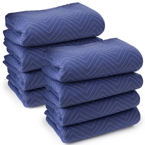8 Moving Blankets Furniture Pads - Deluxe Pro - 80" x 72" Royal Blue - Picture 1 of 5