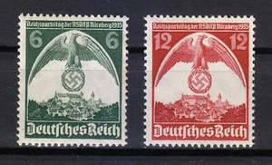 Deutschland 1935 postfrisch Mi 586x-587x Sc 465-466 1935 Nazi-Kongress, Nürnberg / Adler ** - Bild 1 von 2