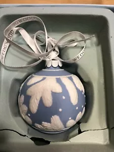 Vintage Wedgwood Porzellan blau weiß Jasperware Weihnachtsschmuck Birne Tannenzapfen mit Box - Bild 1 von 2