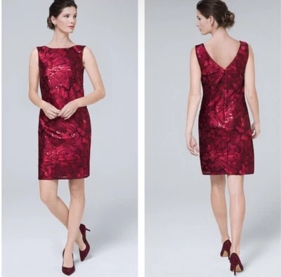 Vestido Vaina Casa Blanca Mercado Negro Rojo Cuentas Sin Mangas Talla 8 Nuevo con Etiquetas *defecto* Foto 1 de 4