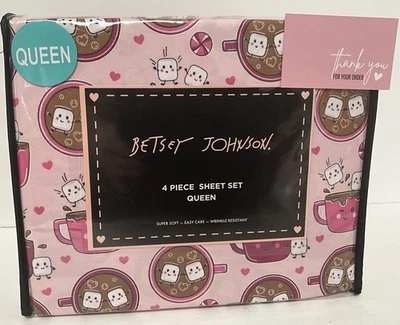 Набор простыней Besty Johnson 4 шт. Pink Queen Hot Cocoa And Marshmellow - Изображение 1 из 3
