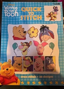 DISNEY - WINNIE THE POOH QUICK CROSS STITCH BOOKLET 38 DESIGNS LEISURE ARTS - Picture 1 of 2