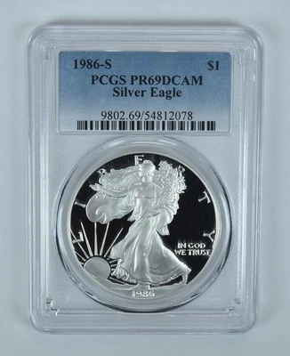 1986-S American Silver Eagle PR69 DCAM PCGS Blue Label - Image 1 of 4