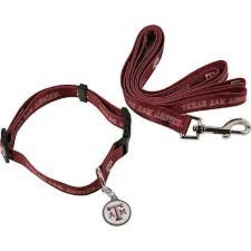 Texas A&M NCAA PET DOG COLLAR & LEASH & ID TAG Set (All Sizes) - Image 1 of 1