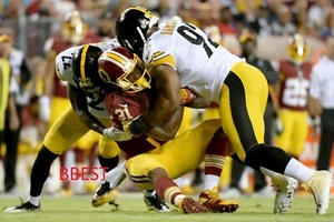 JAMES HARRISON AND WILLIAM GAY STEELERS DESTROYING REDSKINS MATT JONES 8/12/16 - Picture 1 of 1