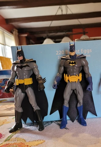 Batman  action figures;  !950's Batman and 1970's Batman Cover