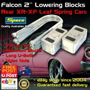 LOWERING BLOCK KIT 2" 50mm Suit XR-XF V8 Ford Falcon Fairlane 1967-88 Pair - Picture 1 of 1