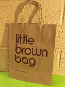 LITTLE BROWN BAG paper 2-handle tote, about 4.75” x 8” x 10.25” tall, paper sack - Picture 1 of 5
