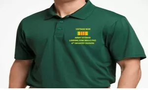 LZ BRILLO PAD 4TH INFANTRY DIV. VIETNAM*EMBROIDERED POLO SHIRT/SWEAT/JACKET. - Picture 1 of 5