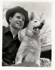 1941 Studio Photo Acteur Larry Parks Cowboy Dog Vintage Photo Unique B&W