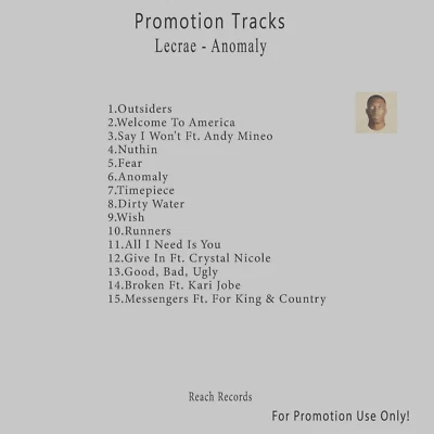 Christian Rap/Hip-Hop.. White CD. Lecrae - Anomaly Foto 1 de 2