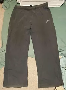 VINTAGE NIKE Track Pants Mens Fleece Y2K 2000s RETRO NIKE SWOOSH - SIZE LARGE - Picture 1 of 8