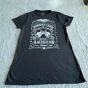 Johnny Cash Short Sleeve T-Shirt Black Women's Extra Large Tee Graphic Print - Picture 1 of 5