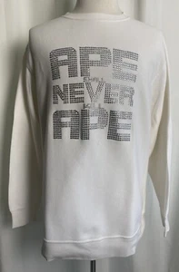 Rare A Bathing Ape Bape Swarovski Crystal Ape Shall Never Kill Ape XL White OG - Picture 1 of 19