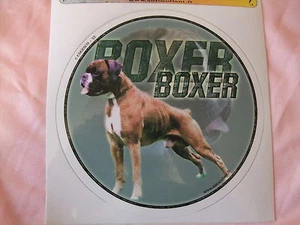1 autocollant - motif chien  BOXER  oreilles non coupées - Picture 1 of 1