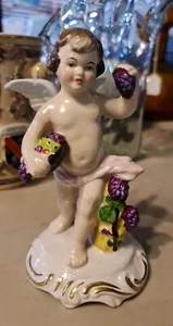 Vintage Wilhelm Rittirsch Angel Cherub Grape Harvest German porcelain - Picture 1 of 9